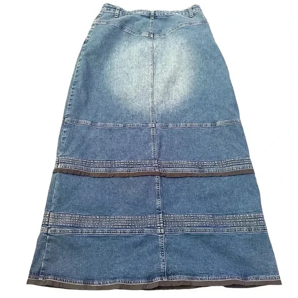 Vintage Y2K denim maxi skirt size 8 - Picture 2 of 14